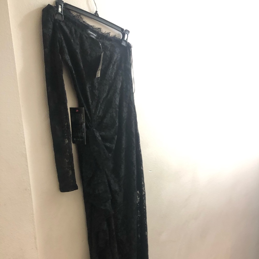 Bebe one shoulder lace dress